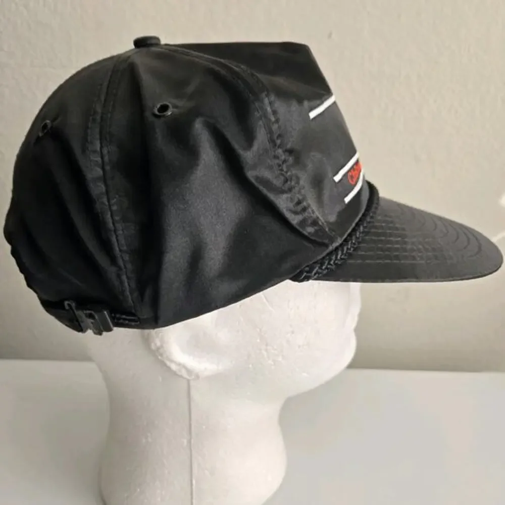 Vintage‎ Chicago White Sox Adjustable Hat Cap Black Split Bar Nylon Nissin Rare